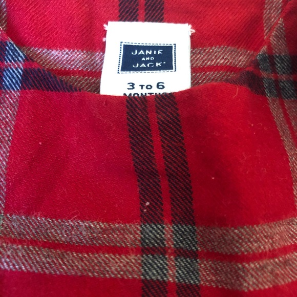 Janie and Jack red checkered overalls - Picture 2 of 4